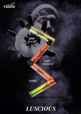 Chiny USA Wielka Brytania Arabia Saudyjska Popularny Vape Yuoto Luscious 3000 Puffs 8ml Jednorazowy Vape 5% Sól nikotynowa