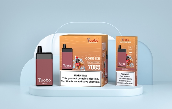 YUOTO jednorazowy vaper 7000 puffs vaper napędzany przez 1,2 ohm oporu cewki