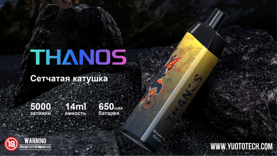 Yuoto Thanos 5000 Puffs 14ml Pre-Fill E-Juice Jednorazowy waporyzator 650 mAh Pojemność baterii