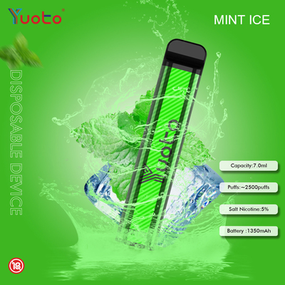 Yuoto 2500 Puffs 23 smaki 7 ML Pojemność 1200 mAh pojemność baterii Mint Ice