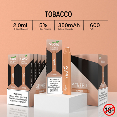 2022 Nowe nadchodzące wiele owocowych smaków Yuoto Smart 600 Puffs 5% Jednorazowy długopis Vape z nikotyną