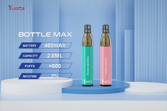 2022 Yuoto Butelka Max E Papieros Jednorazowy waporyzator Vapo 16 Pasek smakowy Vape 10 ml E Sok