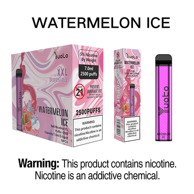 Arbuz lodowy jednorazowy waporyzator Yuoto XXL 2500 zaciągnięć 7ml e-liquid 1200mAh hurtownia baterii dla iranu