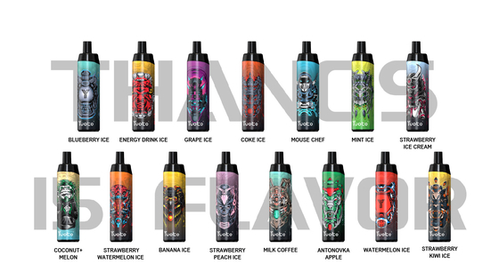 Cena fabryczna Jednorazowe kapsułki 14ml E-Liquid 650mAh Bateria Yuoto Thanos 5000 Puffs Cewka z siatki dla większego dymu