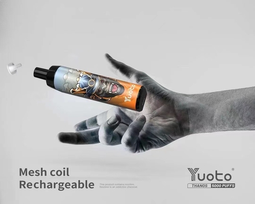 5000 zaciągnięć Jednorazowy Vape Yuoto Thanos Mesh Coil 14 ml E Liquid 650 mAh Bateria 20 gorących smaków