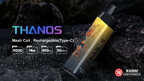 5000 zaciągnięć Jednorazowy Vape Pod Brzoskwiniowy smak Yuoto Thanos Cewka z siatki 14 ml Ejuice 650 mAh Bateria z fabryki w Chinach