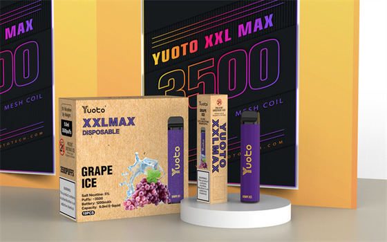 Smak winogronowy Yuoto xxl Max 3500 zaciągnięć jednorazowy elektroniczny papieros Vape cewki z siatki skórzana powierzchnia 9ml
