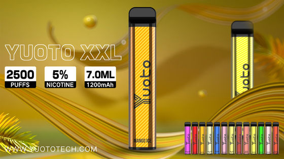 Luzem 2500 zaciągnięć jednorazowe Vape Yuoto XXL E Cig 7ml Ejuice 1200mAh bateria gorąca sprzedaż w indiach turcja włochy liban