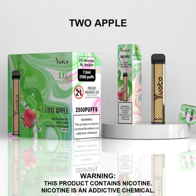 2500 zaciągnięć Jednorazowy Vape Pod Brzoskwiniowy Smak Yuoto XXL Cewka 7 ml Ejuice 1200 mAh Bateria z fabryki w Chinach