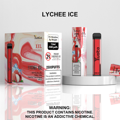 Yuoto XXL 2500 zaciągnięć jednorazowy waporyzator Lychee ice z 7 ml e-płynu szybka wysyłka dubaj