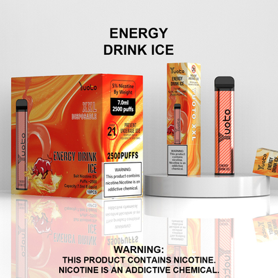 Yuoto XXL jednorazowe 2500 zaciągnięć Vape Pod kawa z mlekiem z 7 ml e-płynu 1200 mAh bateria szybka wysyłka indie
