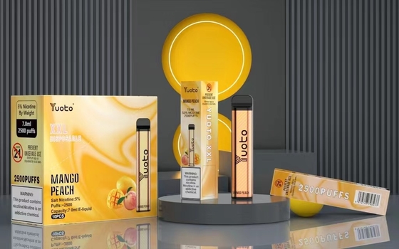Jednorazowe kapsułki Vape 2500 zaciągnięć o smaku bananowym Yuoto XXL 7,0 ml Ejuice 1200 mAh Bateria wypełniająca Fabryka w Chinach