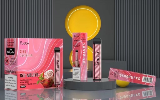 Jednorazowe kapsułki Vape 2500 zaciągnięć o smaku bananowym Yuoto XXL 7,0 ml Ejuice 1200 mAh Bateria wypełniająca Fabryka w Chinach