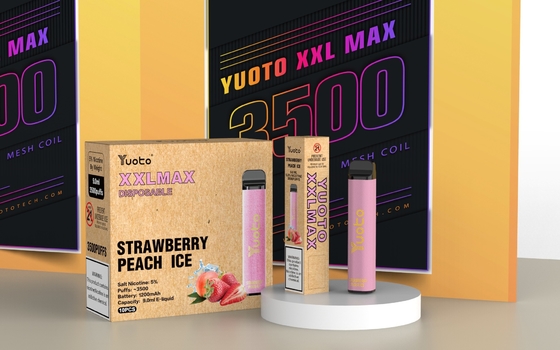 truskawkowy smak brzoskwiniowy Yuoto xxl Max 3500 zaciągnięć jednorazowy elektroniczny papieros Vape cewki z siatki skórzana powierzchnia 9ml