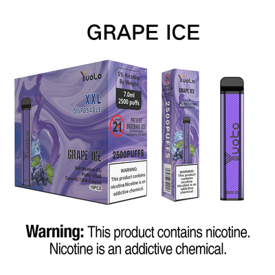 Yuoto 2500 Puffs Flavours Vaporizer Pen Kit 23 smaki 5% 1200 mAh Bateria Jednorazowa Mongo Ice Popularny w Indiach