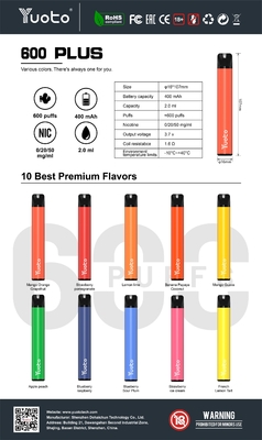 Wymienne 5 kolorów Tpd Vape Pod, Live 600 Puffs Cartridge Mod Device