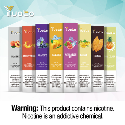 16 smaków 1500 zaciągnięć Vape 5,0 ml Pre Fill E Juice Pre Charge Yuoto Brand