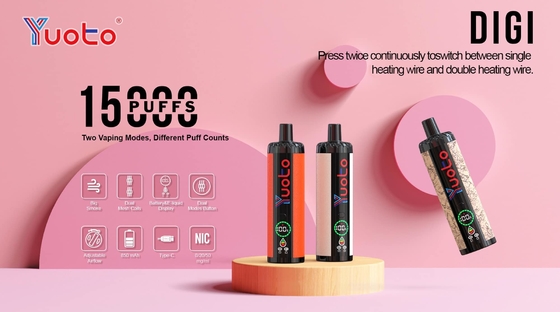 Jednorazowy Wape Plastic AL 850mAh 15000 puffs Regulowany przepływ powietrza 23 smaki DualMesh Coil