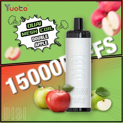 YUOTO Jednorazowy Wape Plastic AL DualMesh Coil 15000 puffs 850mAh Regulowany przepływ powietrza 23 smaki