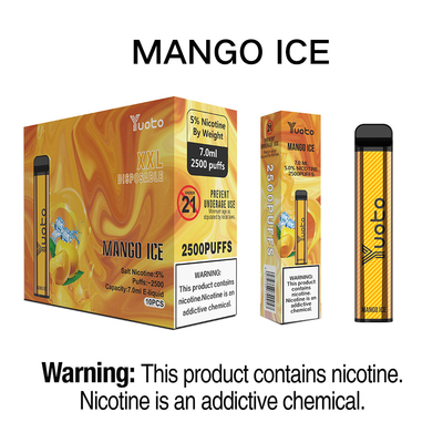 2500 zaciągnięć XXL Flavour YUOTO Vape Pen 7,0 ml 1200 mAh Bateria Dobry smak