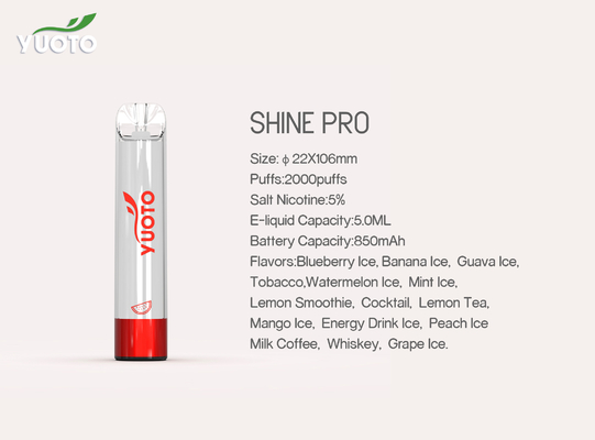YUOTO Shine pro Big Vapor E Cigarette 2000 zaciągnięć w 15 smakach