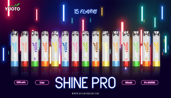 Yuoto Shine pro 2000 Puffs Vape 15 smaków o pojemności 5 ml E Juice