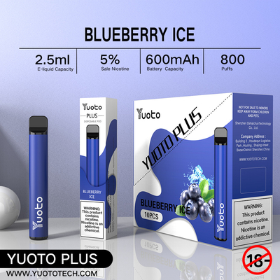 7W-12W Jednorazowe E Cig Vape 100% Oryginalny Yuoto Plus 800 puff 3.5V