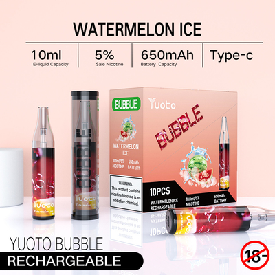 Yuoto Bubble Jednorazowy zestaw Vape 4000 Puffs 10 ml akumulator typu c 650 mAh