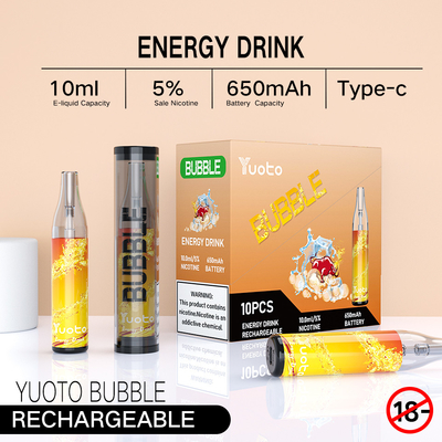 Yuoto Bubble Jednorazowy zestaw Vape 4000 Puffs 10 ml akumulator typu c 650 mAh