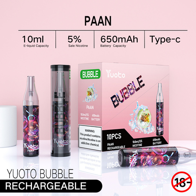 Yuoto bubble 4000puffs 650 mah 10ml cewka z siatki jednorazowy akumulator vape bez rozłączenia pina colada ecig pary