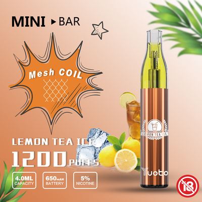 YUOTO Minibar 1200 Puff Jednorazowy Vape 15 Smak E Sok 4.0 ml Bateria 650 mAh