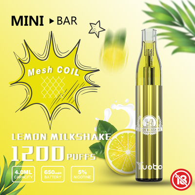 YUOTO Minibar 1200 Puff Jednorazowy Vape 15 Smak E Sok 4.0 ml Bateria 650 mAh