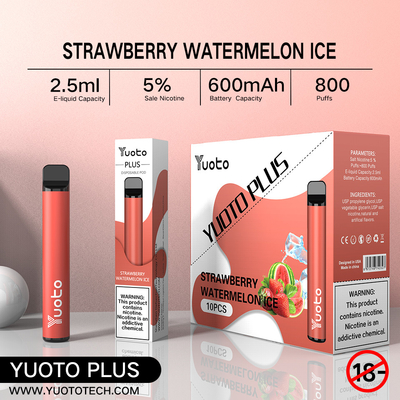 Yuoto 800 Puffs Vape z 11 smakami Oryginalna powierzchnia 2,5 ml pojemności soku