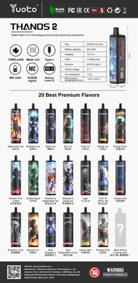 Doświadcz 23 smaki z YUOTO jednorazowy Vape DualMesh cewki 10-12W mocy