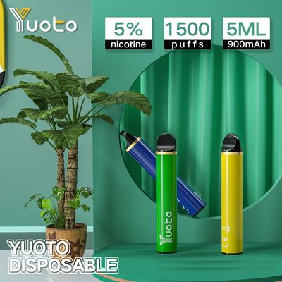 Yuoto 5 1500puffs jednorazowe waporyzatory 5ml 5% nikotyny e płyn 900mah